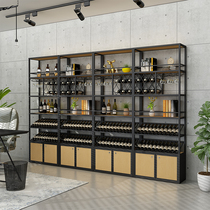 Wine rack shelf display cabinet Household living room dining room wine cabinet lattice partition wine glass rack ornaments storage rack