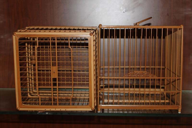 南京侯氏绣眼鸟笼临华款老竹煎竹香草门镶骨脚套笼绣眼亮笼绣眼笼