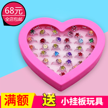 New children with diamond ring accessories Princess little girl alloy jewelry ring student gift toys hot sale