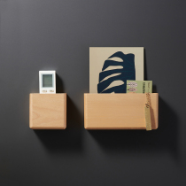 Remote control containing box wall hanging-free living room mobile phone remote control plate storage box log toilet shelf