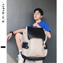 BOMaple Big Card Fashion Mens Double Shoulder Bag Mens Bag Backpack Fashion Tide Bag Big Capacity Computer Bag