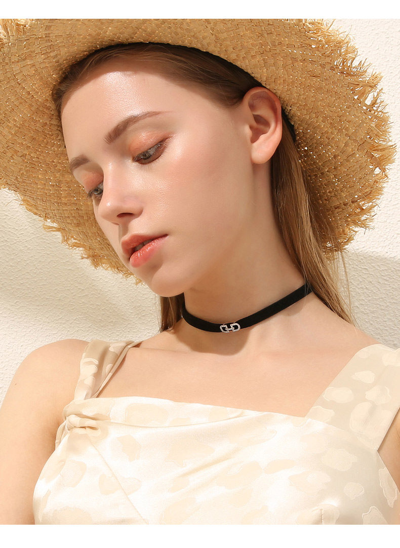 黑色锁骨链女短款颈带网红chocker项圈颈链时尚简约日韩脖圈配饰
