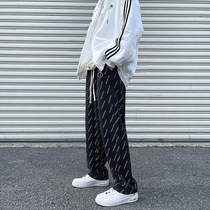 Denim trousers mens autumn and summer Joker loose Hong Kong style pants Korean trend wide leg pants ins drop straight pants