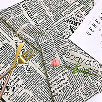 Custom Nordic ins tablecloth table mat cotton linen small fresh English letter newspaper western food mat table mat photo