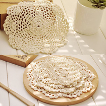 Japanese zakka small fresh art handmade crochet woven cotton coasters dining mat bowl mat shooting props