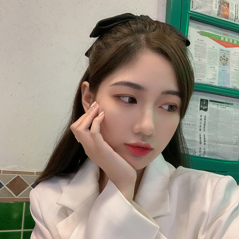 周扬青红黑色大蝴蝶同款蝴蝶结发夹森系日系ins后脑勺发带头饰女