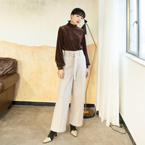 Like a light luxury high waist wool and broad legs 18121111