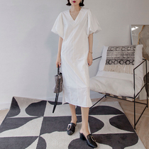 Like a light luxury V bubble sleeve - fried street dress 20062514D