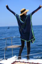 SEAPLAY colour dry bathrobe press button wind - proof dry heat - keeping and sunscreen private cloak