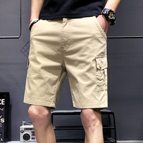 PWY Tide Cards Summer Thin shorts Mens casual Overalls Multi-bag straight cylinder loose 50% Pants Trendy Pants pants Mawpants