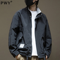 Tide card 2022 Spring new mens overalls jacket Ruffling Handsome Casual Jacket Man Loose Superior Sense Big Code Mens Clothing