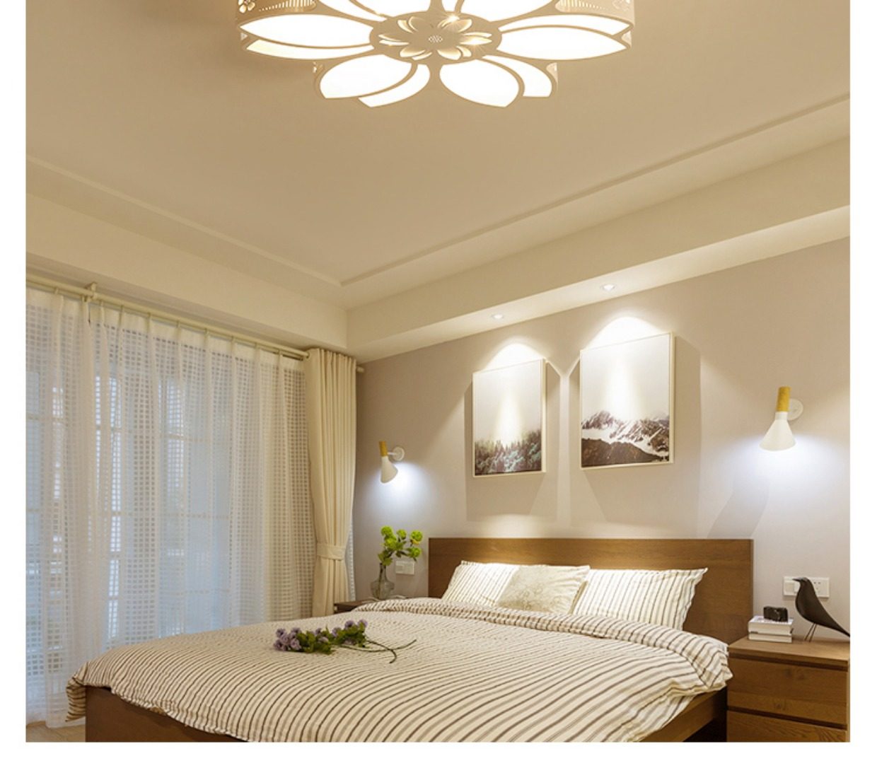 卧室灯 简约现代房间温馨浪漫客房灯具大气婚房遥控创意led吸顶灯