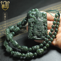 Jade Guan Gong Pendant Mens True Eighteen Luohan Jade Pei and Tian Jade Jade Pendant Mens Necklace