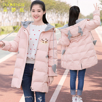 Junior high school students cotton-padded jacket womens thick winter clothes 12 years old 15 girls down jackets 14 middle school students cotton-padded jacket girls loose