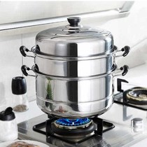 Steam pot 304 stainless steel thickened steam cage multifunctional domestic cage drawer cooking saucepan Large-capacity induction stove gas special