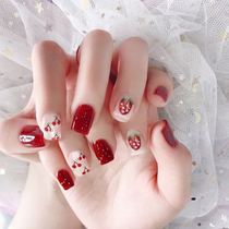 Direct patch of wearing nail art finished high-end patch summer ins Wind fairy Air white fake nail short model