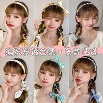 Hairy womens summer hair band one tie-up hairpin ribbon headband French retro simple tie hair out to wear