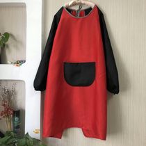 Long-sleeved overcoat apron Adult men and women waterproof all-inclusive cute kitchen nail work clothes custom LOGO printing