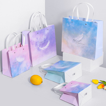 ins gradient gift bag packaging gift box hand paper bag Valentines Day gift bag birthday business companion gift