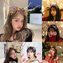 Christmas Hair Horn Horn Elk Berry Deer Ear with lightheader to decorate Night Market Fantastic Elves