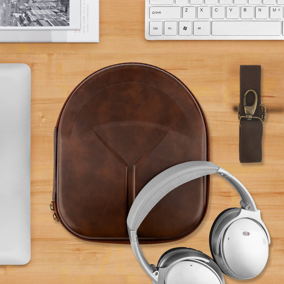 괴짜 괴짜 유쾌한 보스 QC35 QC25 PU 브라운 하드 케이스 보호 방수 휴대용 가방 괴짜 괴짜 유쾌한 보스 QC35 QC25 PU 브라운 하드 케이스 보호 방수 휴대용 가방