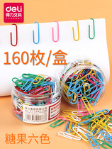 Deli 0038 paper clip stationery clip color candy color large metal triangle small pin bookmark creative cute financial binding document office supplies thickened fixed clothes paper clip