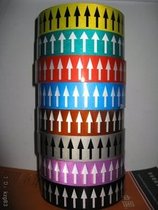 Chemical piping marking line flow to arrow adhesive stickers label reflective color ring adhesive tape 3cm * 20m