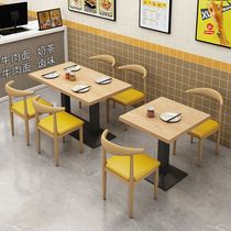 Snack noodle shop barbecue breakfast catering fast food table and chair combination milk tea dessert shop restaurant table commercial economical