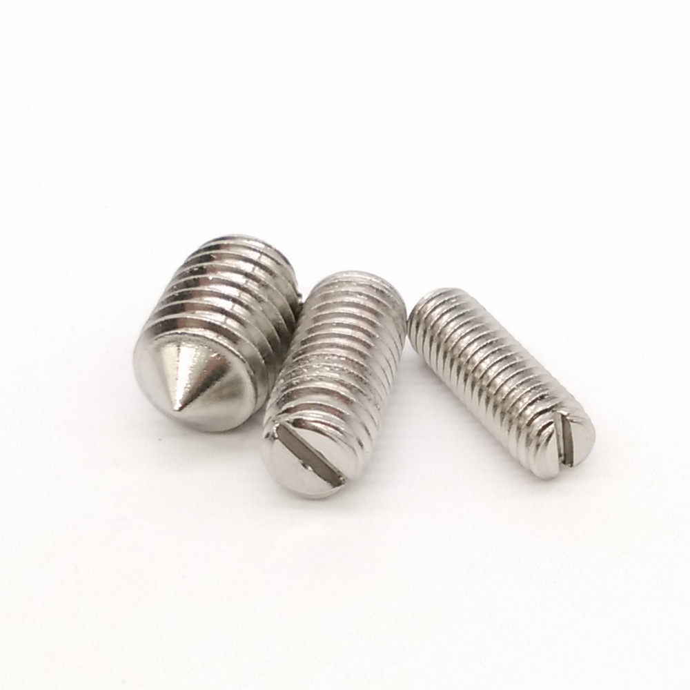 304不锈钢一字紧定开槽尖头顶丝止付螺丝m14m16m2m25m3m4