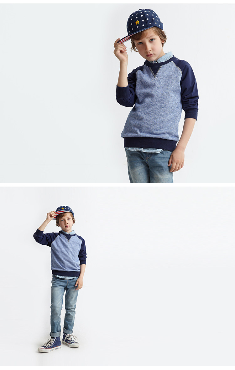 小虎宝儿2015新款秋装男童长袖t恤中大童套头衫儿童t恤长袖卫衣潮