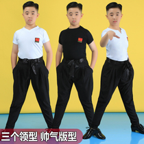 Summer boy Children Latin dance practice Short Sleeves Dancing Clothes Boys Suit Dance Practice class uniforms