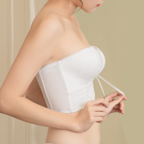 Strapless underwear women gather non-slip summer thin white bandeau wedding dress with breast wrap small chest invisible bra stickers