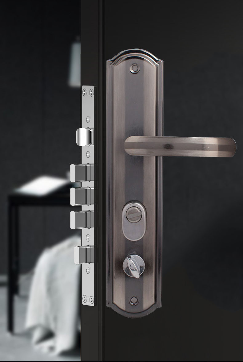 黑金刚防盗门锁锁芯入户工程家用老式室内门把手不锈钢防盗锁