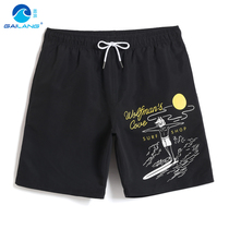 Beach beach pants mens quick-drying swimming trunks loose black casual trend big pants sports fitness five-point pants
