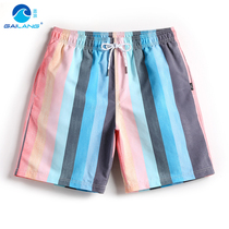 Gina Seaside Resort Tide Men Beach Pants Speed Dry Anti Splash Water Big Pants With Lining Spa Pants Flat Corner Swimsuit Pants