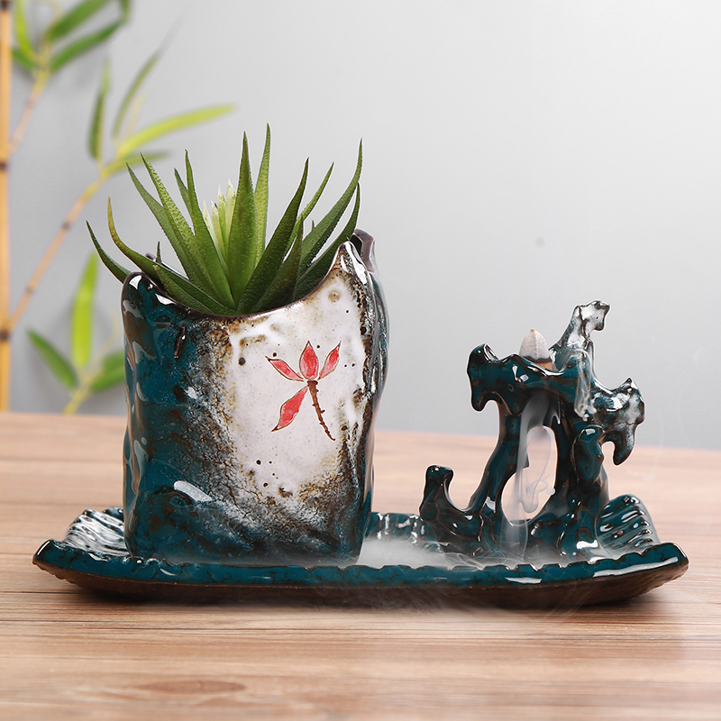 European green plant pot ceramic flower pot old zen calamus asparagus creative potted bracketplant, fleshy running the ceramic flower pot