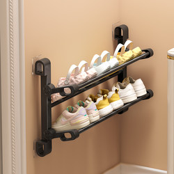 Children's shoe rack multi-layer home door small narrow indoor good-looking folding new 2024 hot model for home rental use