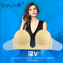 European and American wedding yarn deep V deep U-shaped dress strapless underwear milk stickers bride invisible bra silicone gathering milk paste