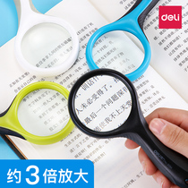 Vigorous magnifying mirror hand-held amplifier diameter 50mm powerful amplifier Put about three times a single handheld colorful gel handle amplification mirror handheld old man reading amplification mirror high