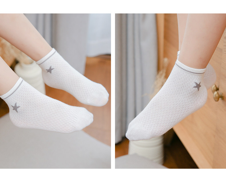 小黑托昵托尼儿童袜子松口纯棉薄款春夏1-3-5-7岁男女童小孩婴儿