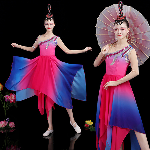 Chinese folk dance costumes for women Modern dance costume fashion square dance dress suit my and my motherland Dance Costume