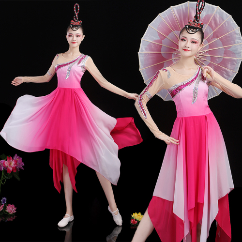 Chinese folk dance costumes for women Modern dance costume fashion square dance dress suit my and my motherland Dance Costume