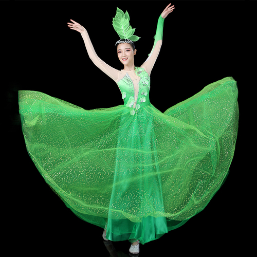 Chinese folk dance costumes for women Opening dance big swing skirt female adult large stage costume atmosphere dance song accompaniment Dance Costume performance Costume