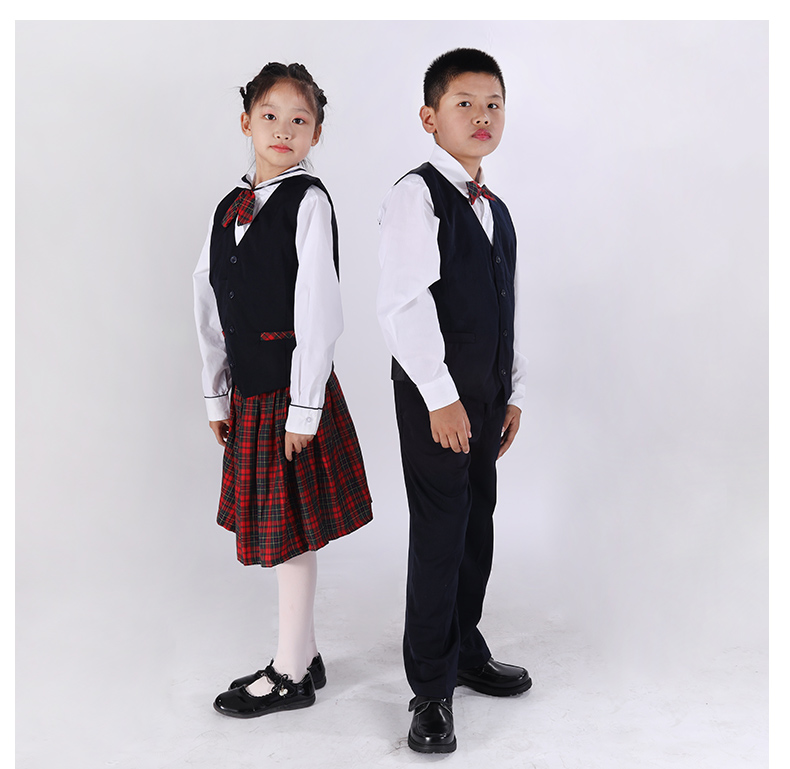 七色王国儿童衬衫 七色王国深圳市校服小学生男女款秋冬装礼服毛衣冬