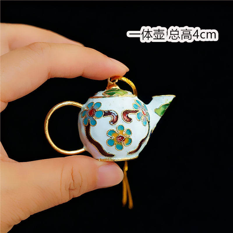 景泰藍小吊壺小茶壺擺件掛件銅胎掐絲琺瑯小壺裝飾品手工藝品