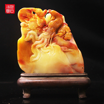 Shoushan hibiscus phoenix ornaments home living room office study decoration collection gift viewing play