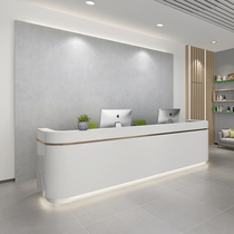 Light luxury company front desk modern simple reception desk fully equipped with paint arc beauty salon cash register bar custom-made