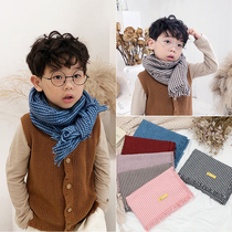 Baby Scarves Spring Autumn Thin Cotton Numb Korea Childrens Checkered Boy Girl Giri Baby Windproof Summer Headscarf Tide