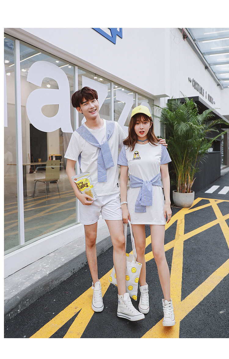 korean fashion couple boy t girl dress 韩时尚夏季情侣男t 女裙