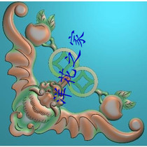 Carved gray scale stone carving European wooden door Bat horn flower square flower stigma door head jh124